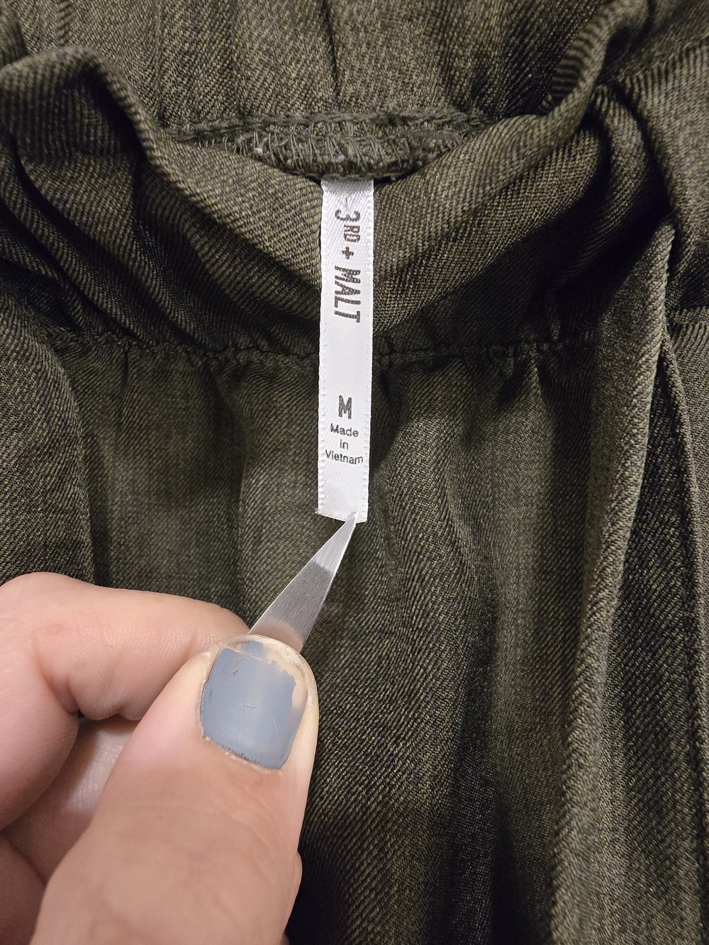 3rd + Main Olive Green Womens Cargo Skirt - Casual Drawstring